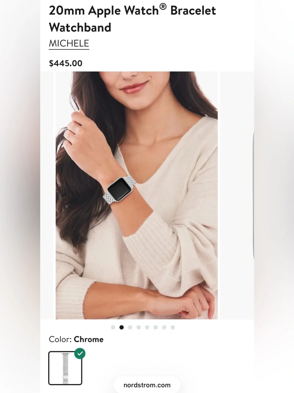 Michele Chrome Mesh 20mm Apple Watch Bracelet